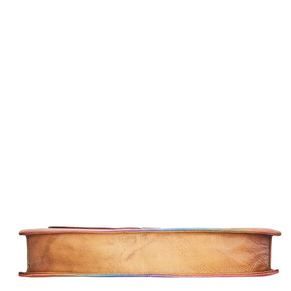 Women Hand-Painted Abstract Artwork Leather Briefcase Crossbody Bag – Laptop Bag - Picture 6 of 6